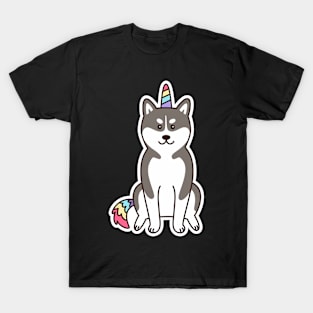 Husky Dog Unicorn T-Shirt
